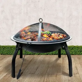 22" Foldable Portable Fire Pit with Grill Plate - [Brand Name]