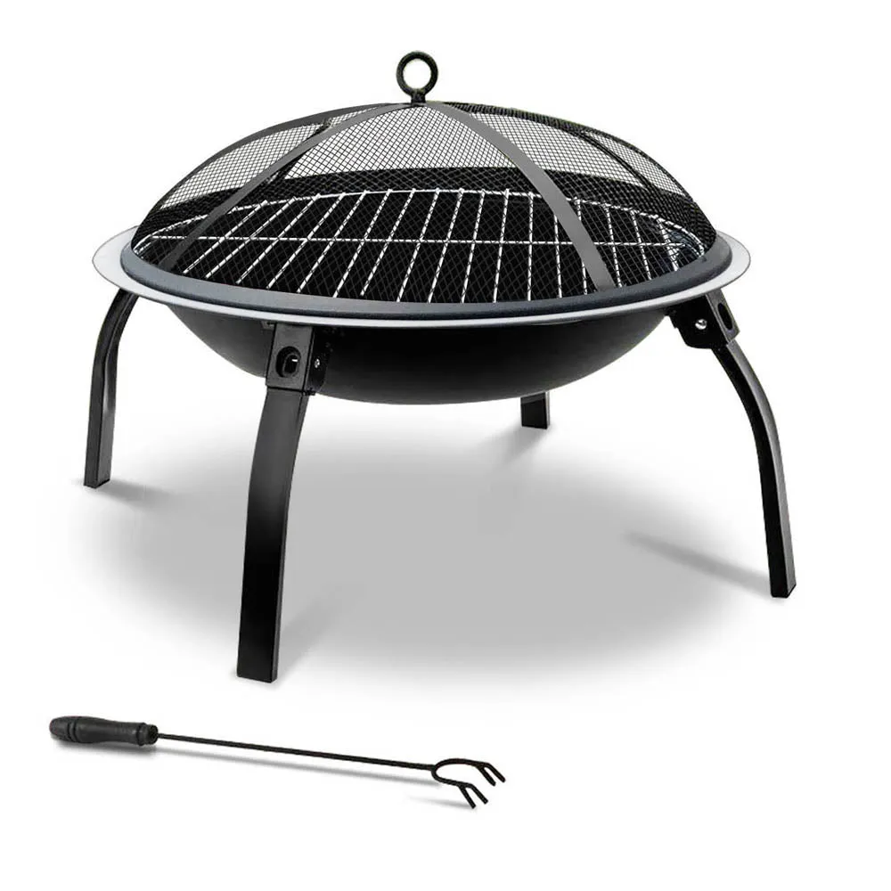 22" Foldable Portable Fire Pit with Grill Plate - [Brand Name]