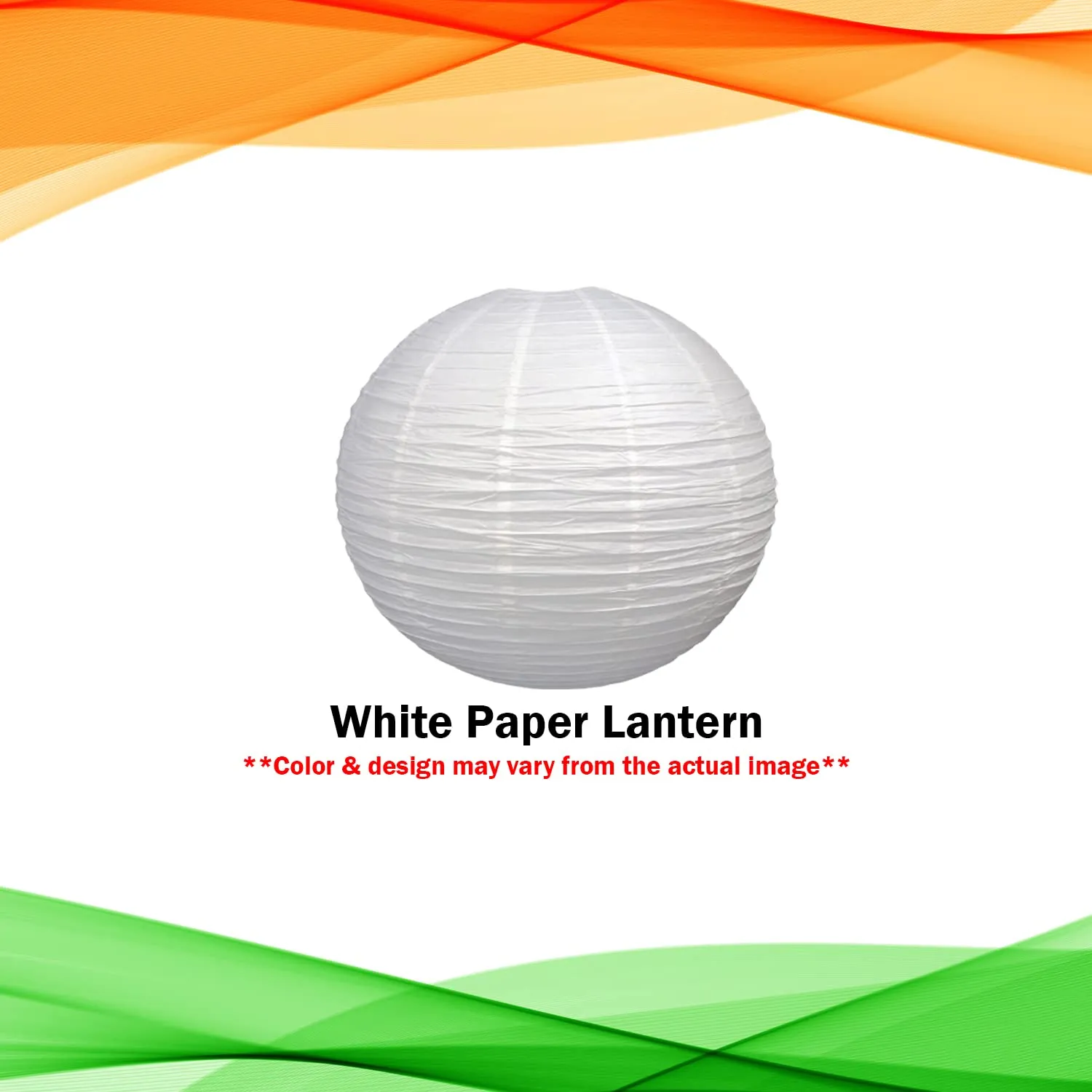 26 January Decoration Items - Pack of 8 Pcs - Tricolor Paper Lantern and Fairy Light