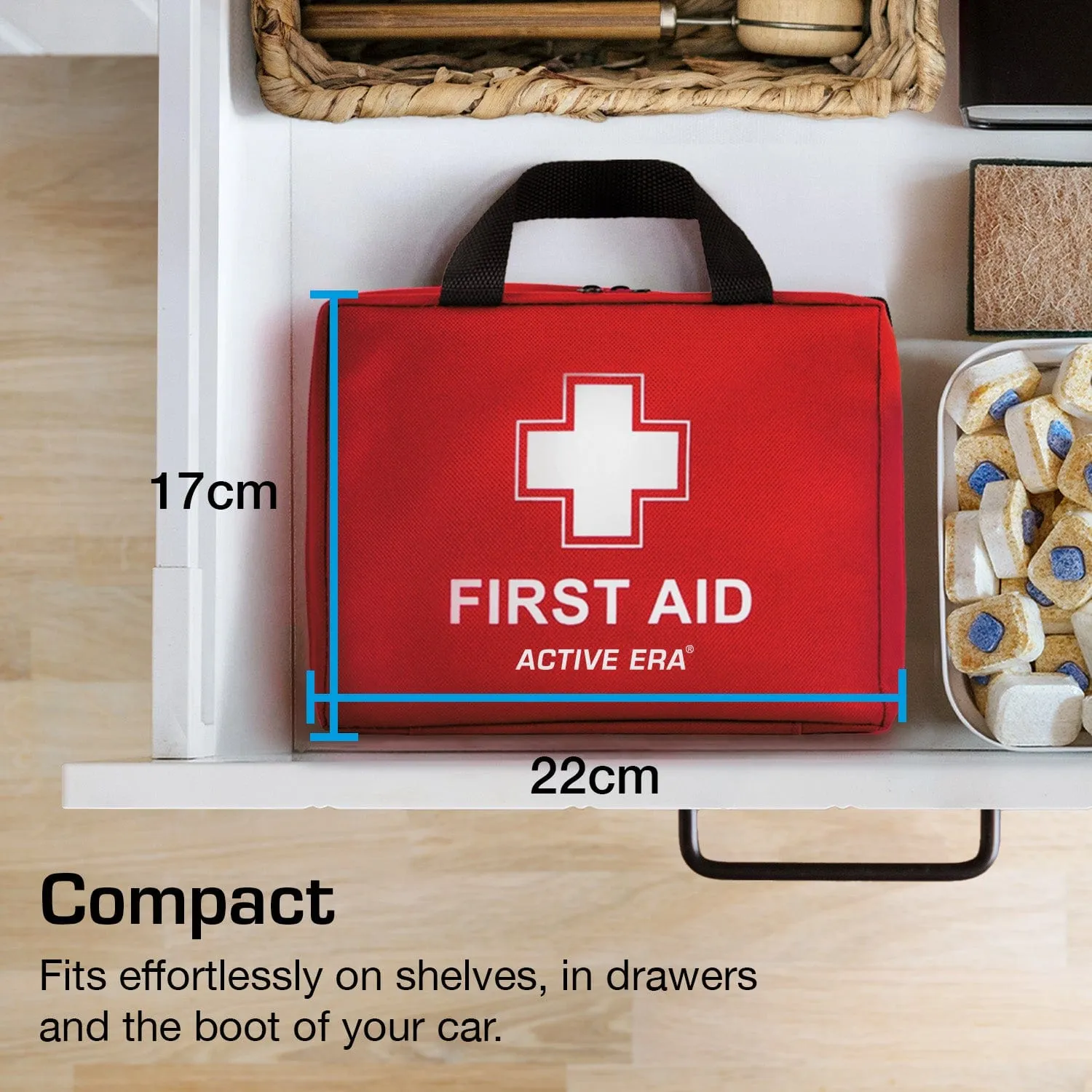 90 Piece Premium First Aid Kit Bag - Red