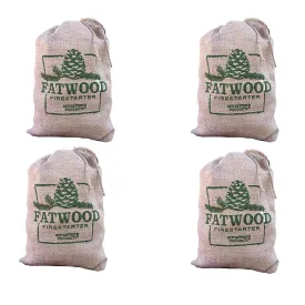 Betterwood Products Fatwood Firestarter 10 Pound Burlap Bag (4 Pack)