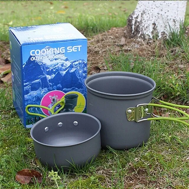 Camping Mug Ultralight Camping Cookware Utensils Outdoor Tableware Set Hiking Picnic Backpacking Camping Tableware Pot SES0055