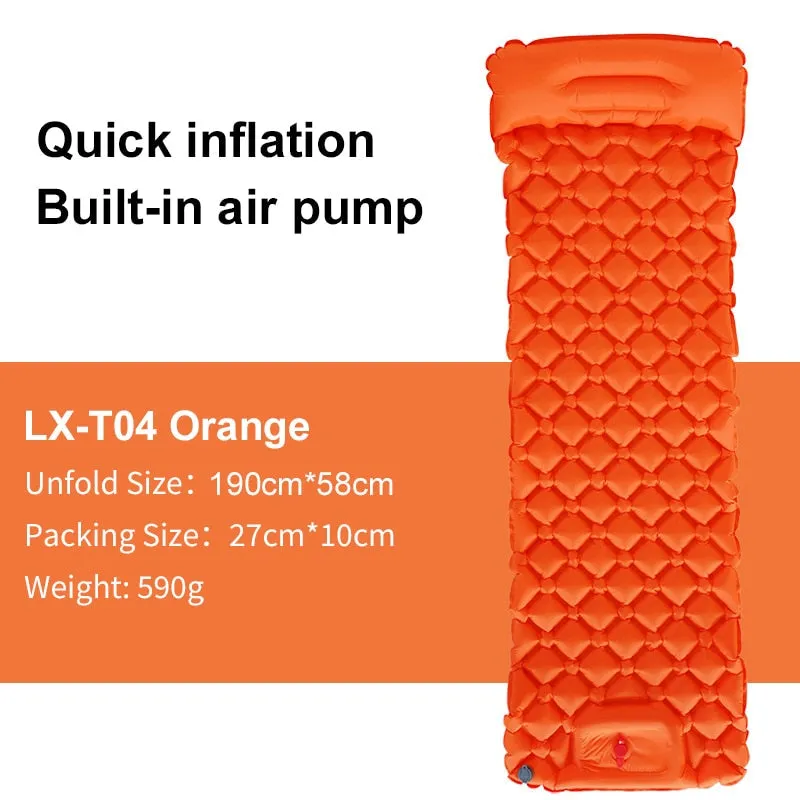 Inflatable Camping Mat with Pump and Headrest