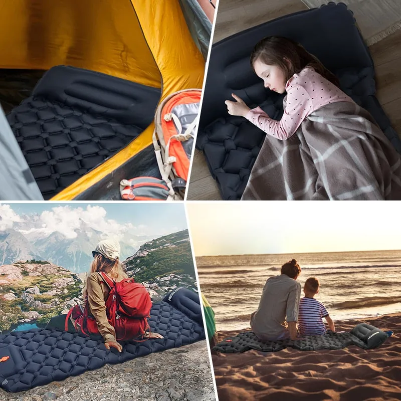 Inflatable Camping Mat with Pump and Headrest