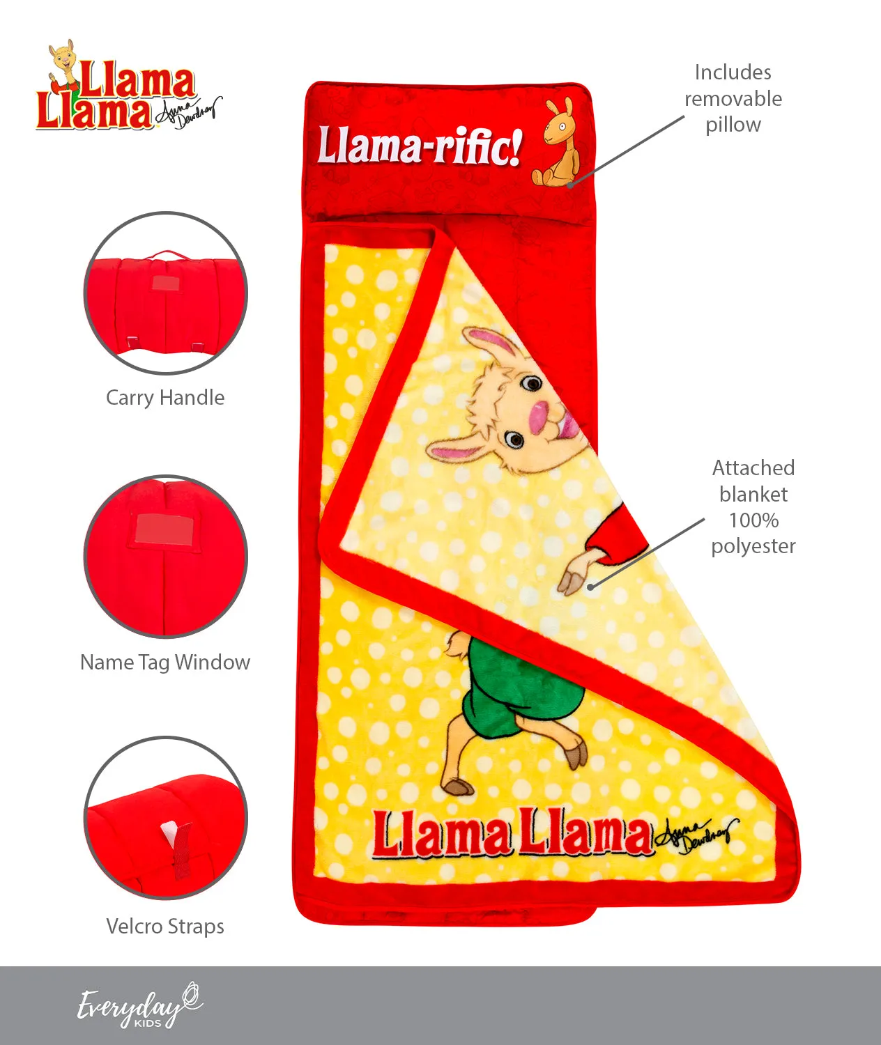 Llama Llama Toddler Nap Mat with Removable Pillow