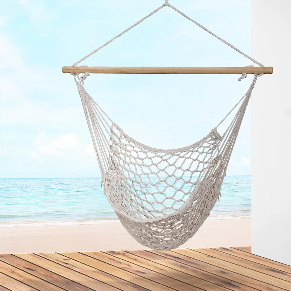 Long-Lasting Cotton Rope Hanging Hammock Chair by Gardeon