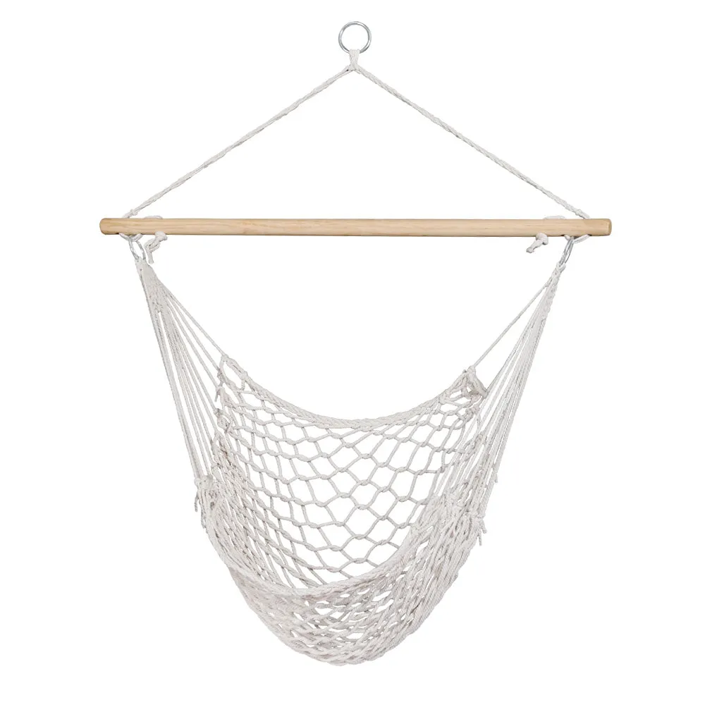 Long-Lasting Cotton Rope Hanging Hammock Chair by Gardeon