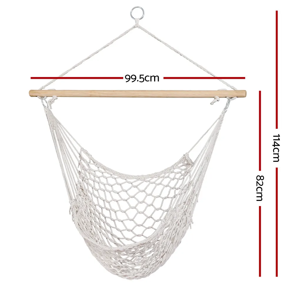 Long-Lasting Cotton Rope Hanging Hammock Chair by Gardeon