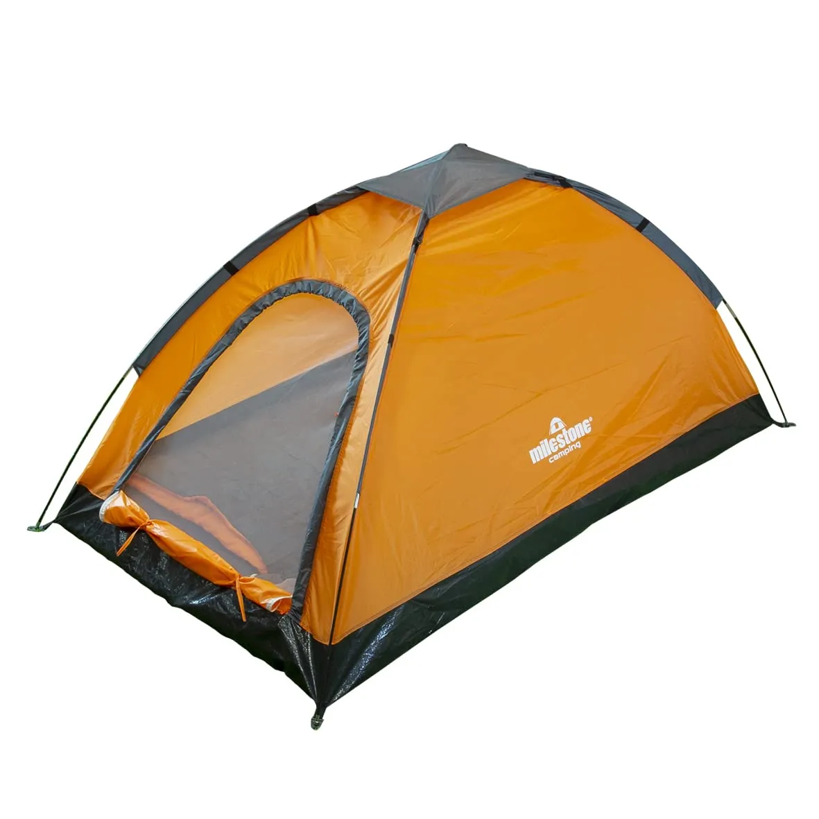 Milestone Camping 18839 Dome Tent/Sleeps 2 People/Water Resistant/Portable Carry Bag Included/Double Zipper Door & Mesh Window / 105cm x 150cm x 210cm