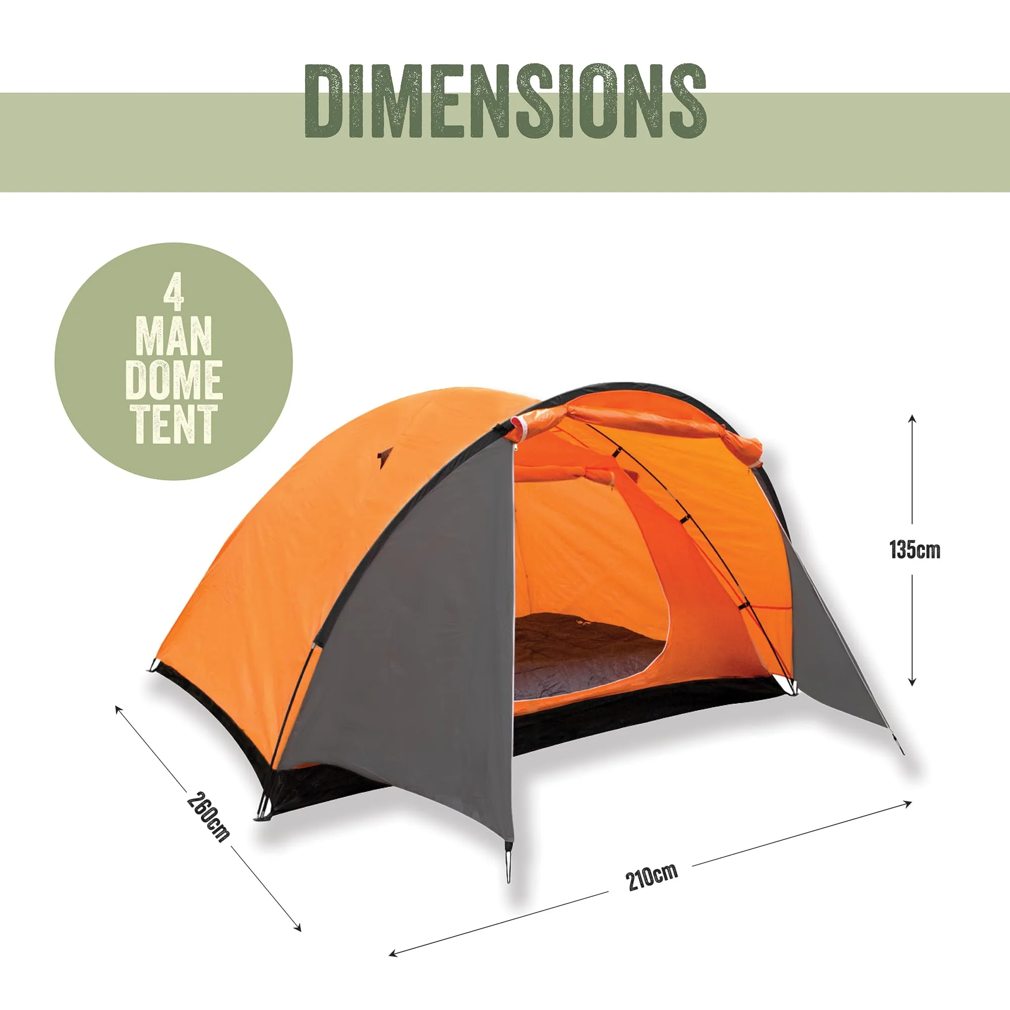 Milestone Camping 18890 Deluxe 4-Person Pop Up Dome Tent