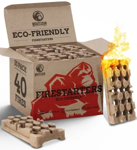 Mountain Grillers Natural Firelighters - Fire Starters For Wood Burner Log