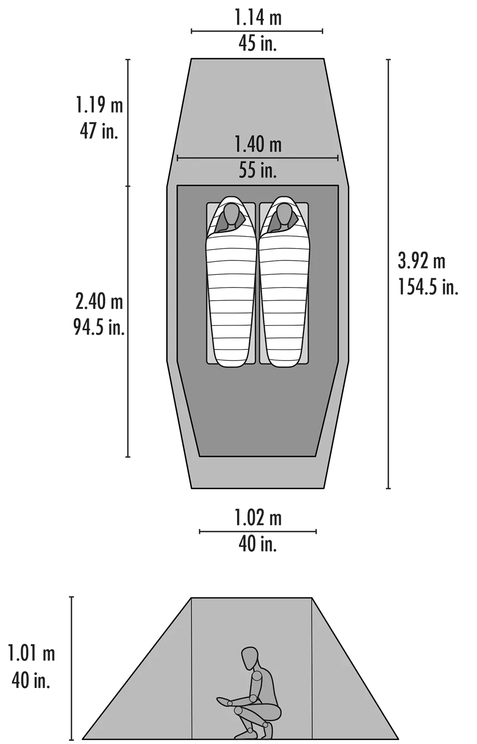 MSR Tindheim 2 Backpacking Tunnel Tent   Footprint