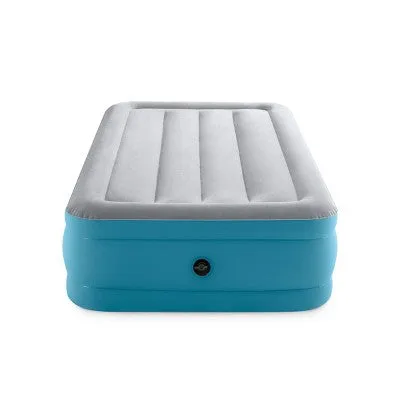 New - Intex 16" Raised Airbed TWIN Air Mattress Hand Held 120V Pump Velvet Surface