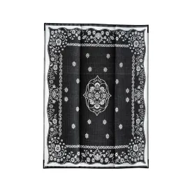 Oriental Black & White Traditional Foldable Waterproof Large Camping Mat - 270x360 CM