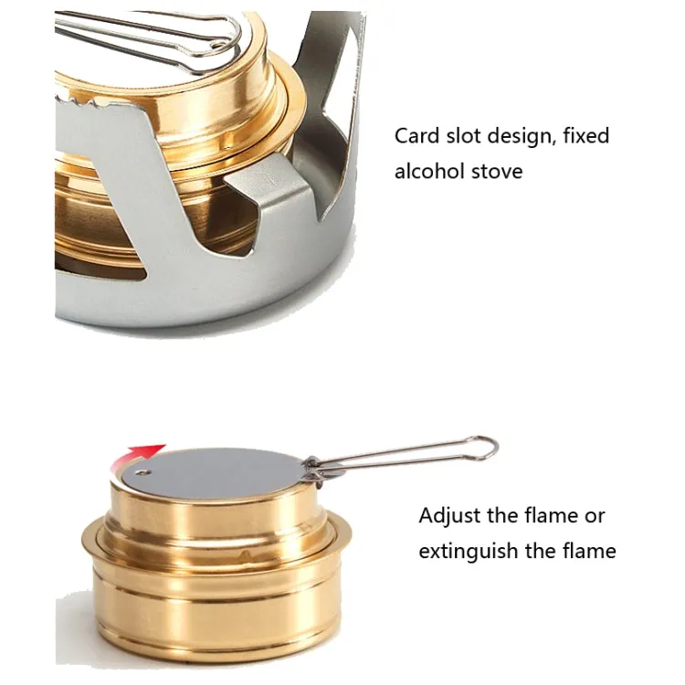 Outdoor Camping Alcohol Stove Vaporized Liquid Alcohol Atove Mini Alcohol Stove Portable Creative Alcohol Stove(Gold)