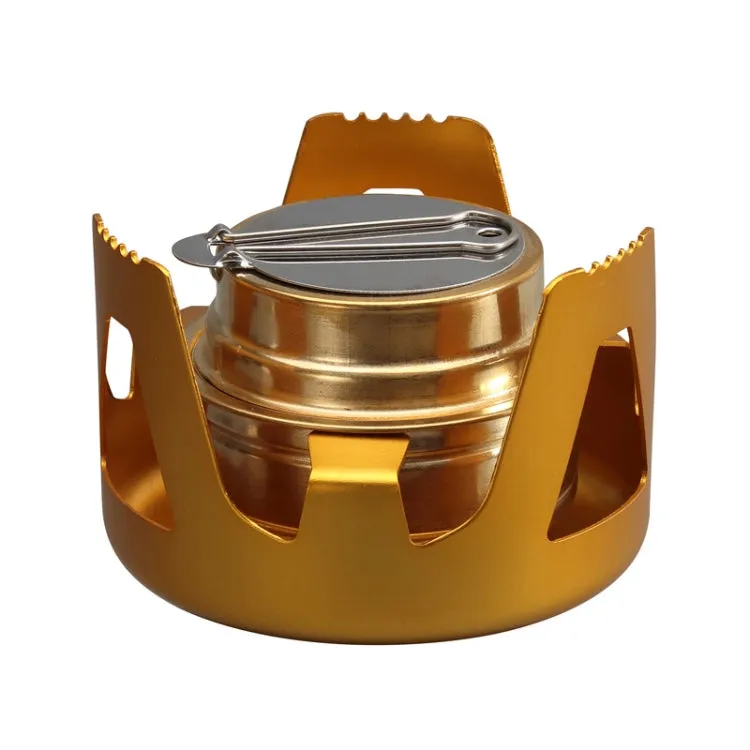 Outdoor Camping Alcohol Stove Vaporized Liquid Alcohol Atove Mini Alcohol Stove Portable Creative Alcohol Stove(Gold)