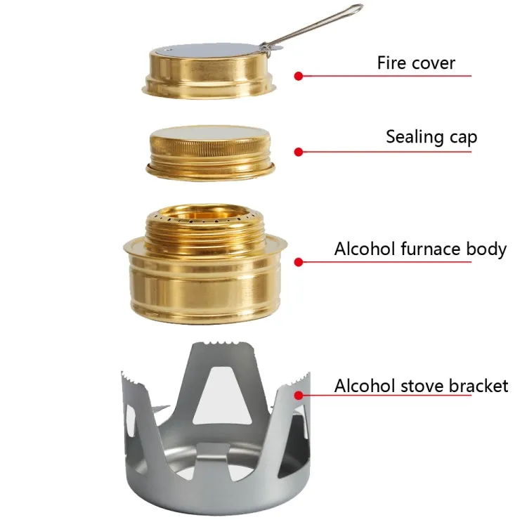 Outdoor Camping Alcohol Stove Vaporized Liquid Alcohol Atove Mini Alcohol Stove Portable Creative Alcohol Stove(Gold)