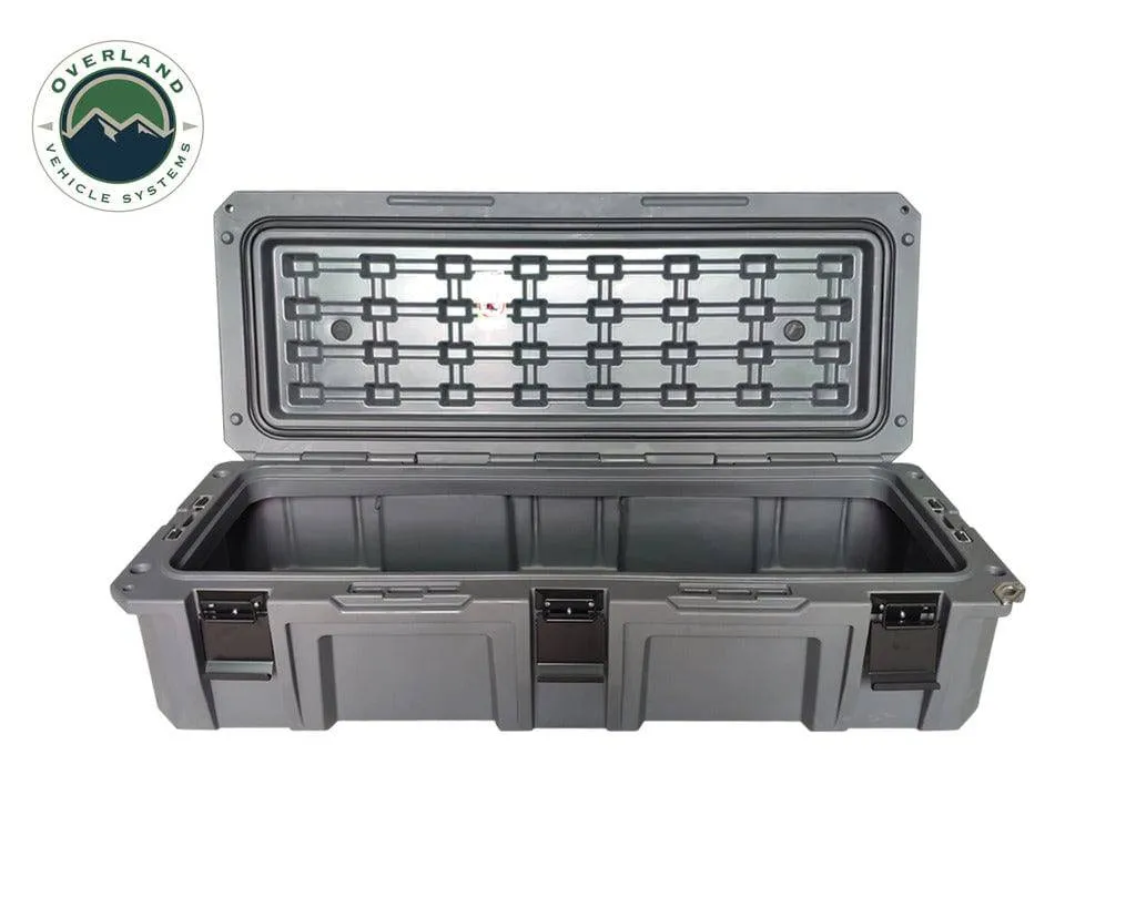 Overland Vehicle Systems D.B.S.  - Dark Grey 117 QT Dry Box with Wheels, Drain, and Bottle Opener | Universal