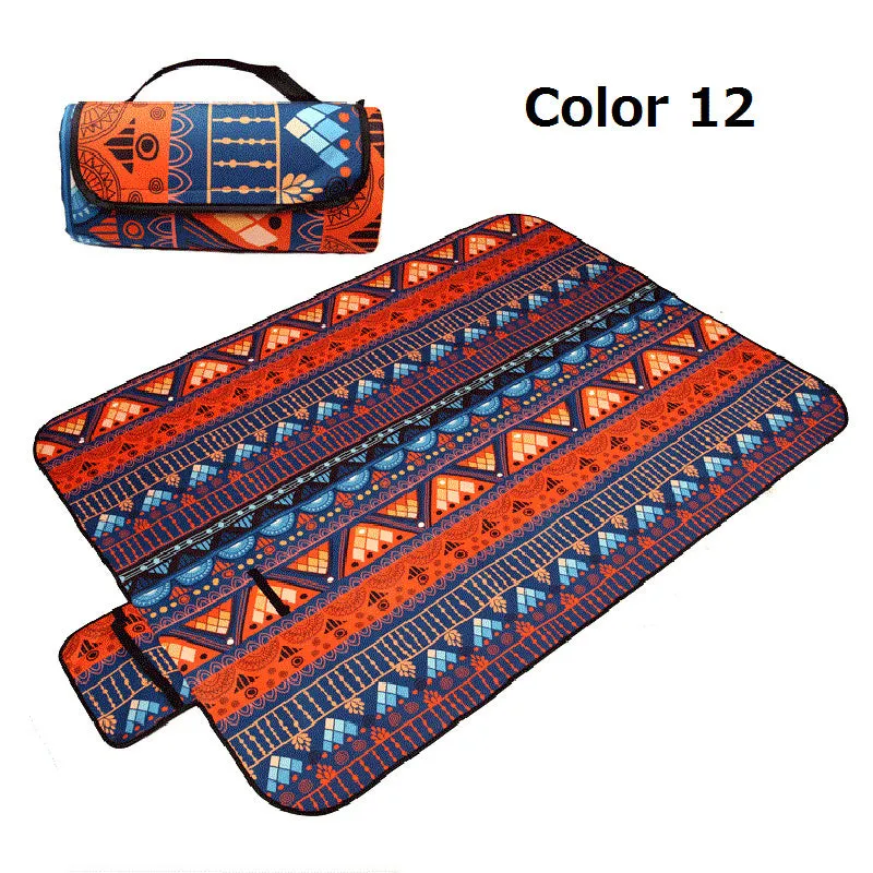 Portable Folding Picnic Mat Outdoor Camping Mat Nation Style Printed Thicken Moisture-proof Pad Beach Blanket Baby Tourist Mat