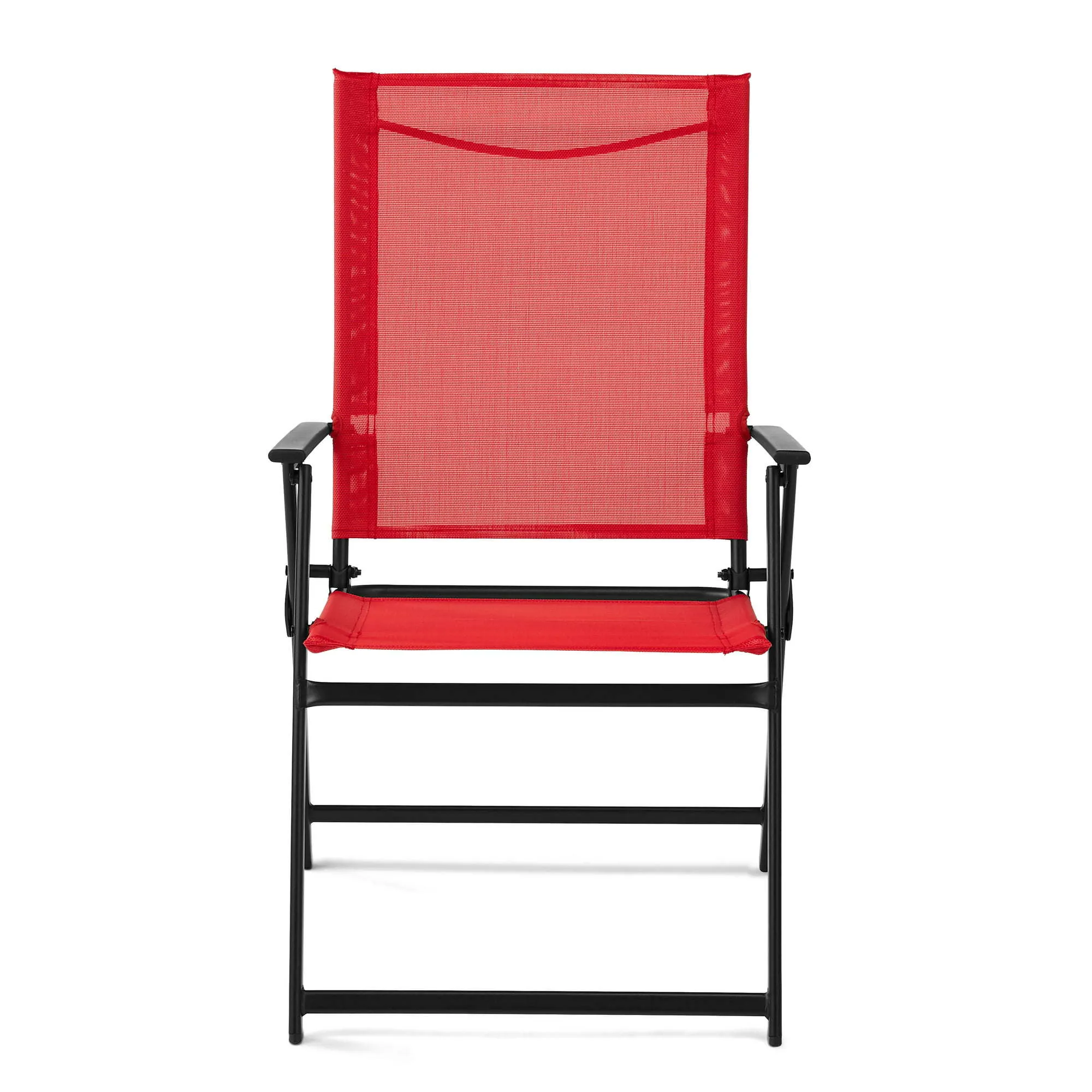 Square Set of 2 Outdoor Patio Steel Sling Folding Chair