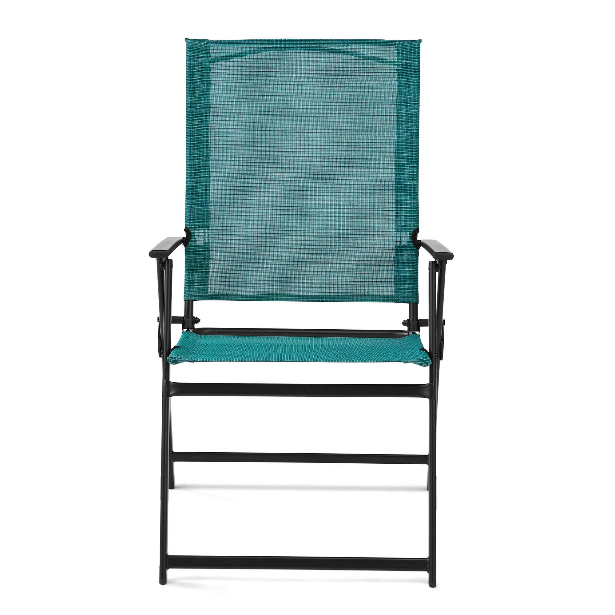 Square Set of 2 Outdoor Patio Steel Sling Folding Chair