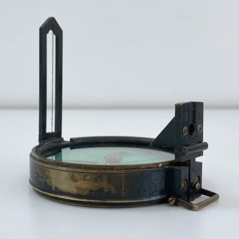 Victorian Cased Green Card Prismatic Compass by Francis Barker & Son