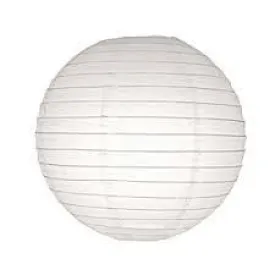 White Round paper lantern with LED light / no led light