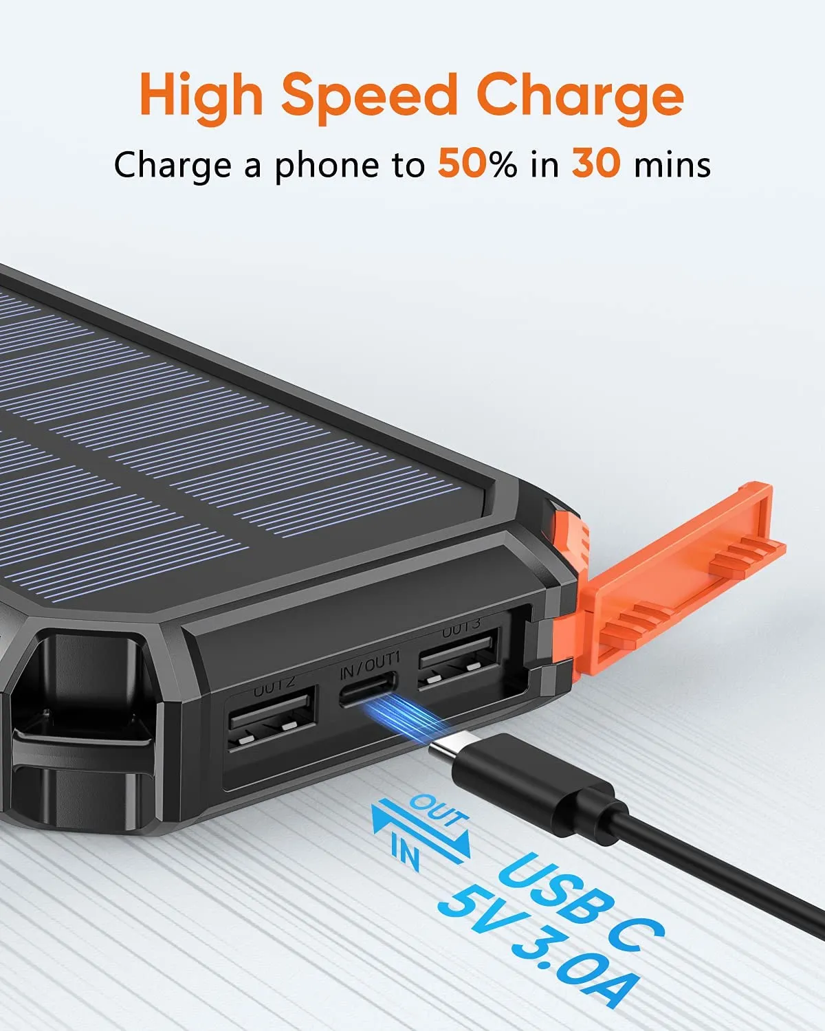 Wireless Portable Charger with LED Flashlight for iPhone, iPad, Samsung, and Outdoor Camping